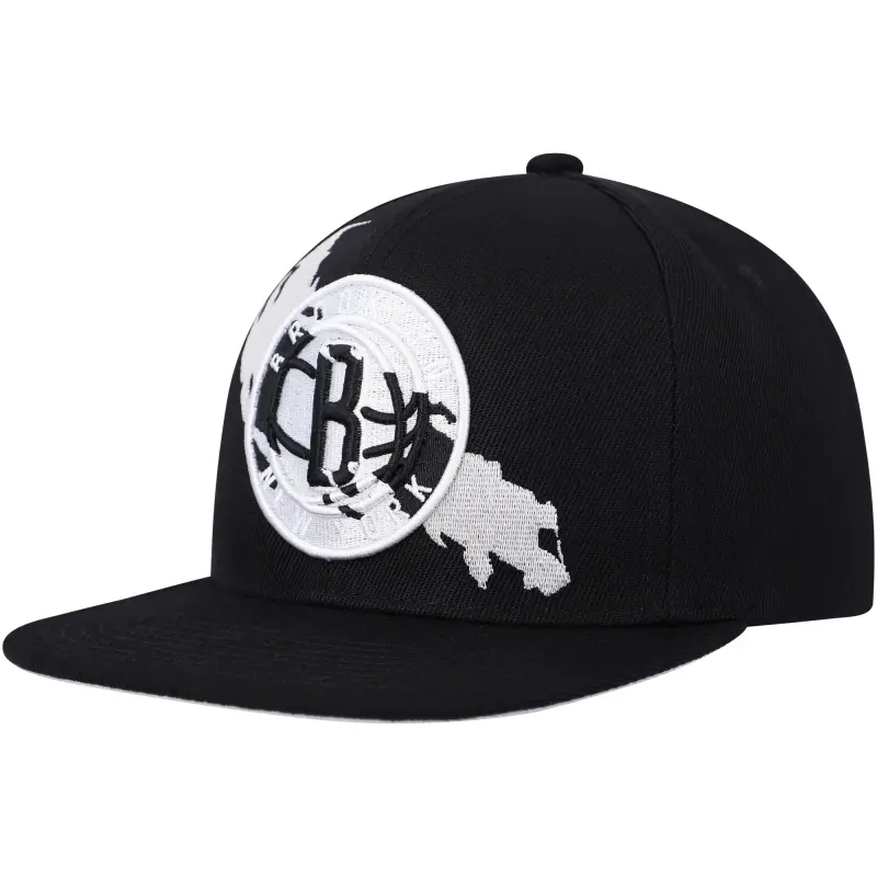 men8217s brooklyn nets mitchell amp ness black paint by numbers snapback hat