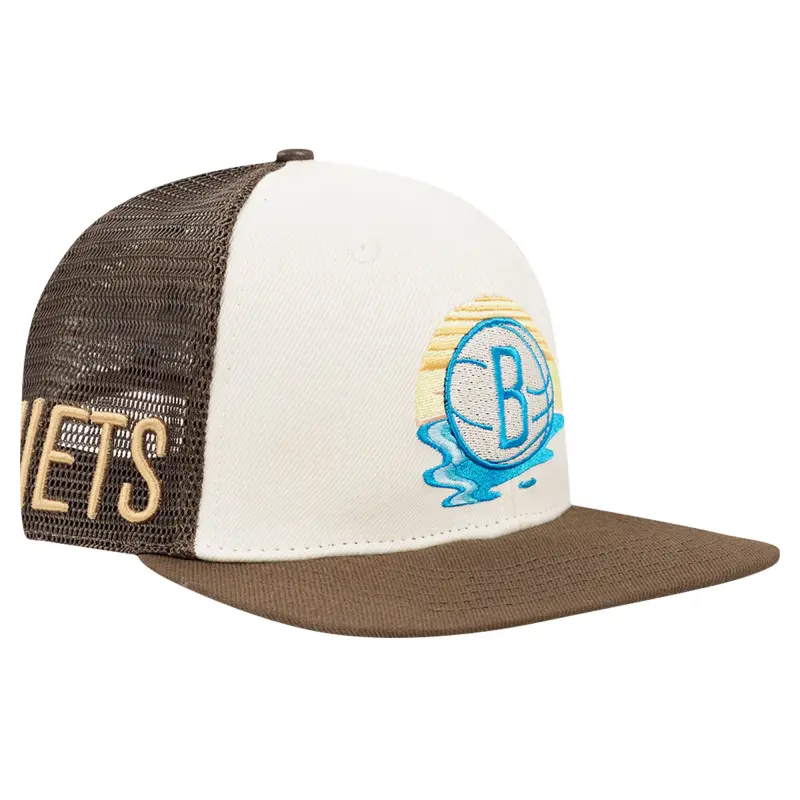 men8217s brooklyn nets pro standard creambrown glint sunset snapback hat