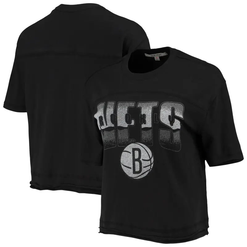 women8217s brooklyn nets junk food black gradient crop top