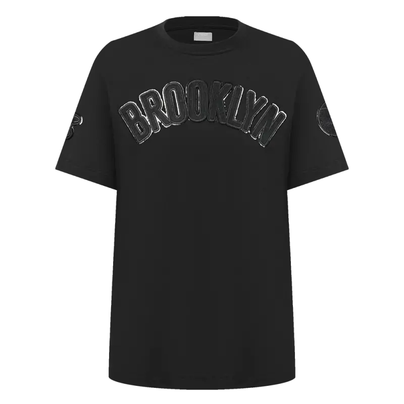 nba brooklyn nets triple black big boys single jersey tee black