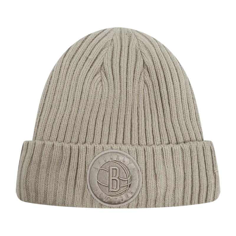 nba brooklyn nets neutral beanie taupe