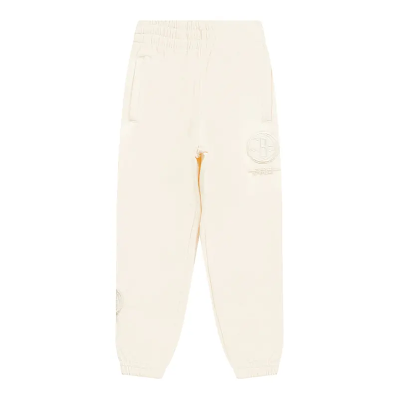 nba brooklyn nets neutral toddler boys flc sweatpant eggshell